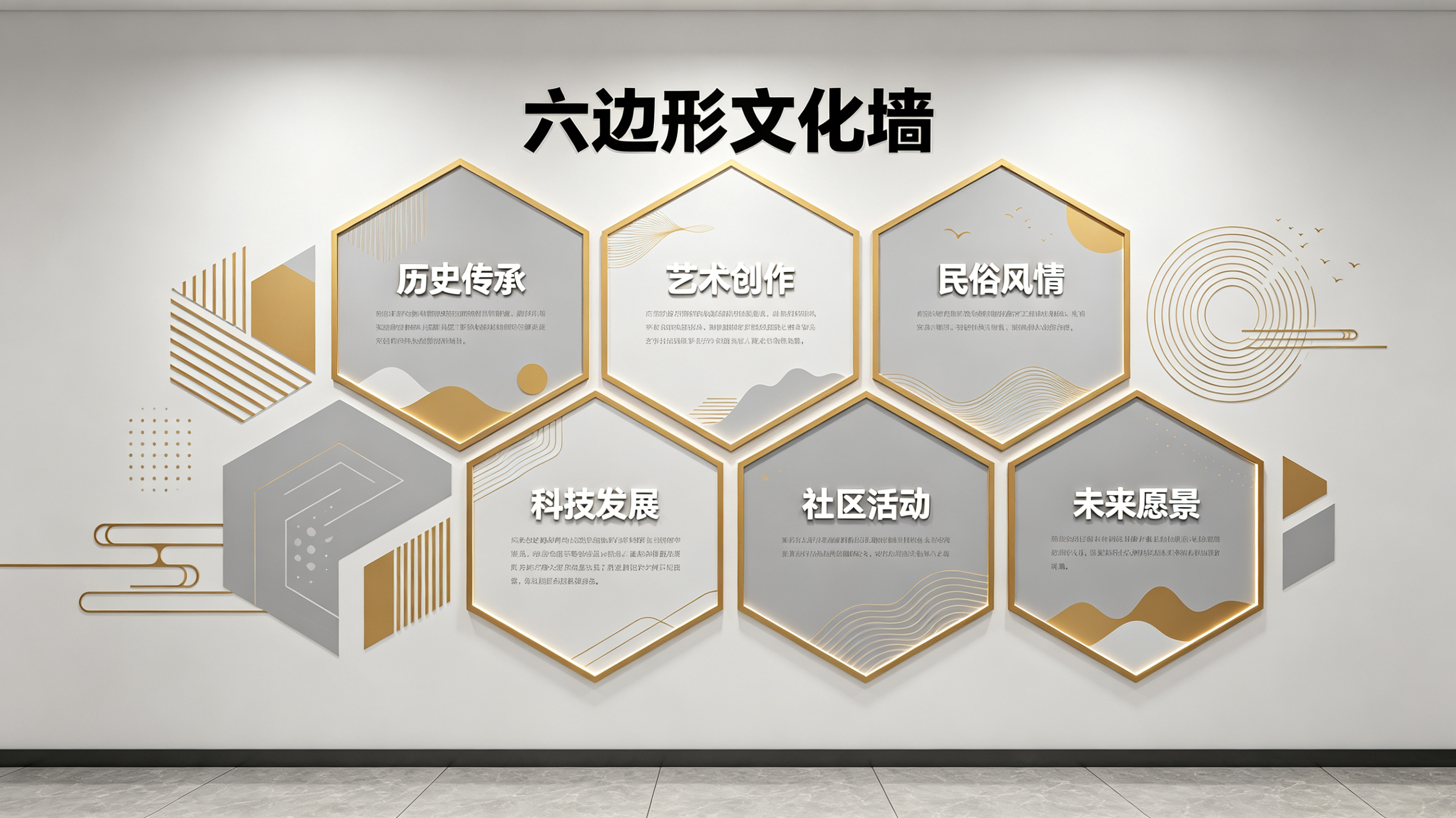 威远企业文化墙 | 六边形信息美学
